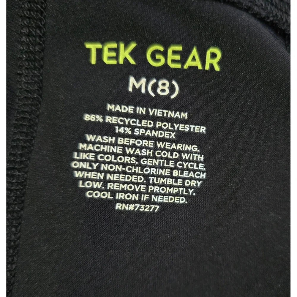 Tek Gear Girls Black Luxe Hi-Rise Perf Pocket Leggings Size M 8 NWT DG03A105RS
